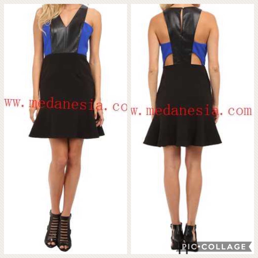 Aryn K Cutout Leather Dress